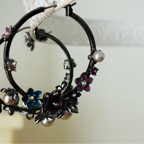 Juicy Couture Midnight Garden Hoops & Matching Second Hole Post Earrings - Picture 10 of 10